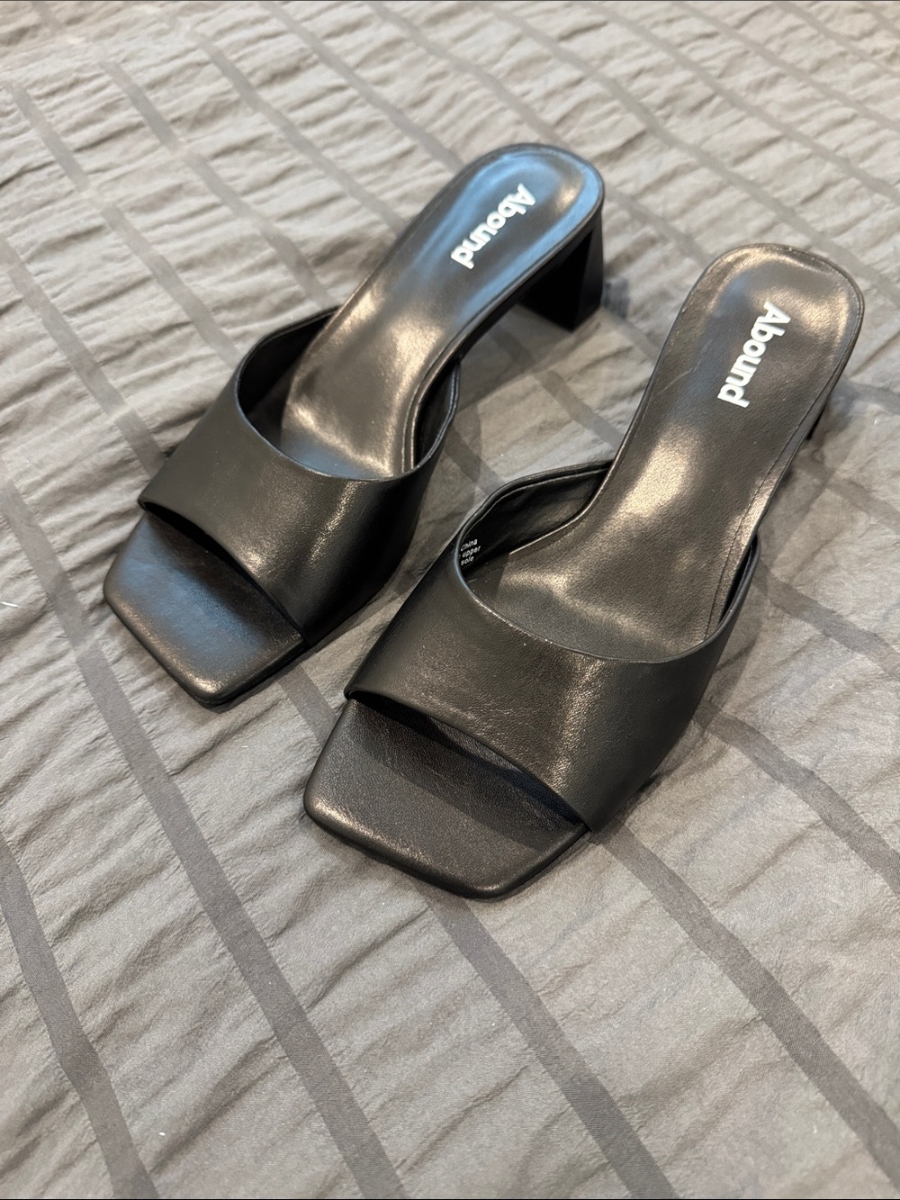 Abound Black Square Open-Toe Slide Mules